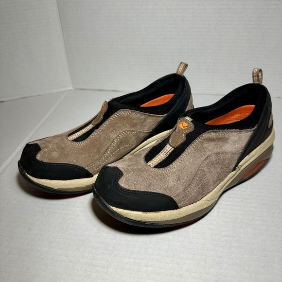 Merrill Jungle Mac Suede Slip-on Walking Shoes Brown Black Orange W-8.5 Outdoor - Picture 1 of 9